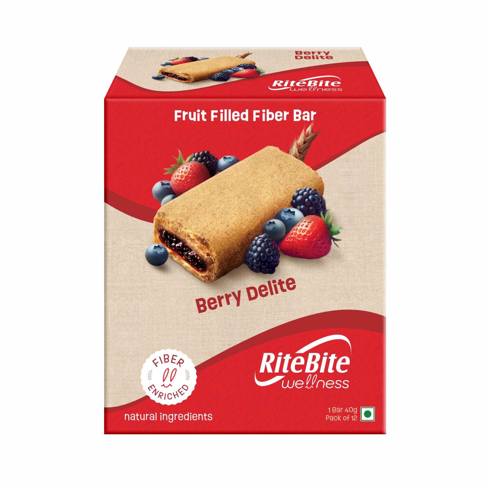 RiteBite Wellness Berry Delite Bar (Pack of 12)