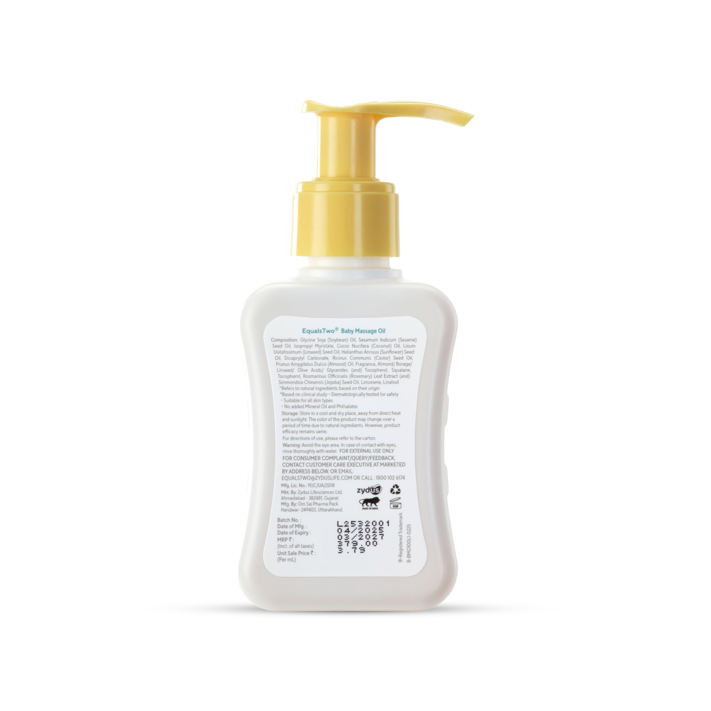 EqualsTwo Baby Massage Oil (100 ml, Carton)