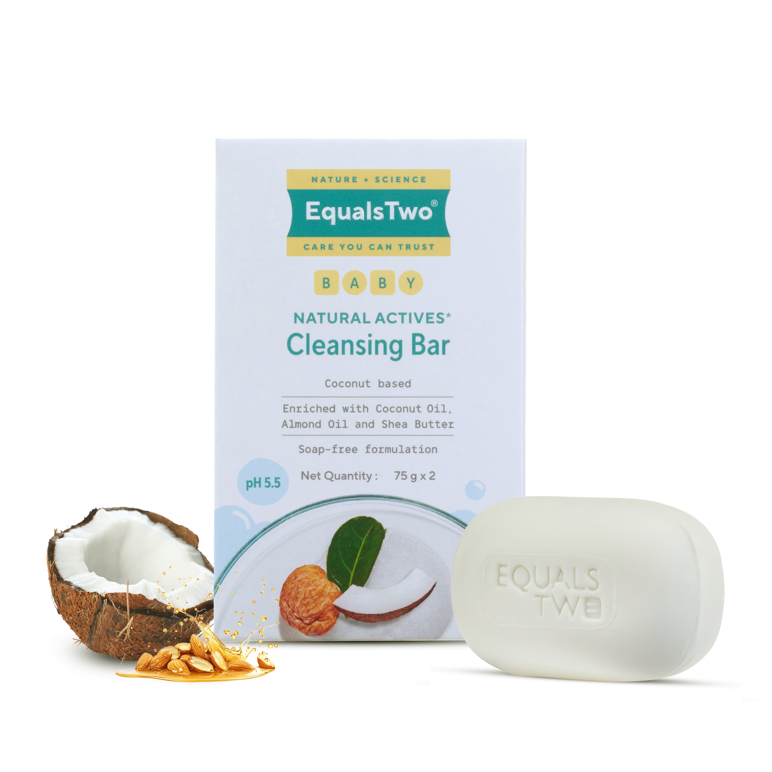 EqualsTwo Baby Cleansing Bar (75x2 gm, Carton)