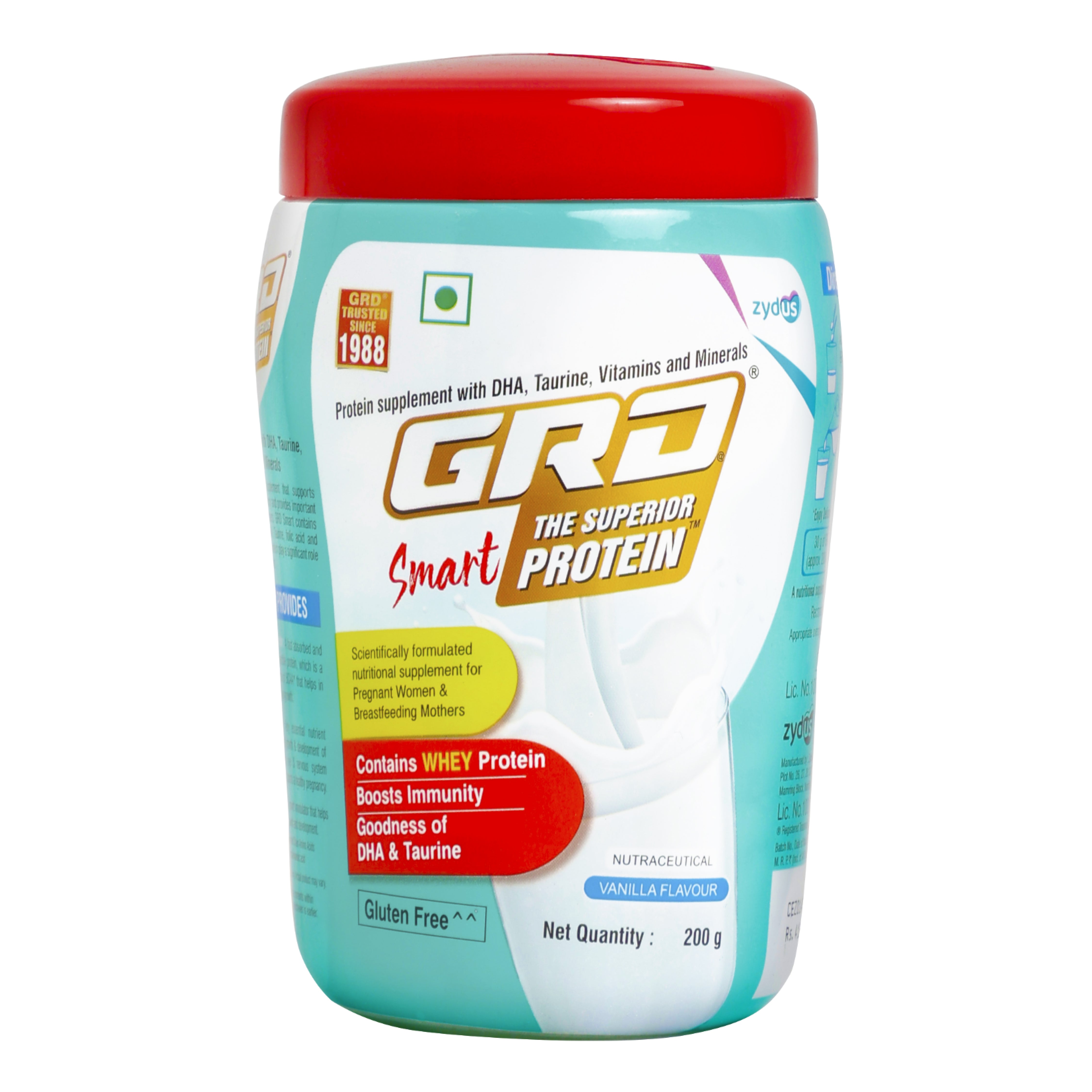 GRD Smart Nutritional Protein Drink for Pregnant and Lactating Mothers, The Smart Whey To Wellness (200g) - Vanilla