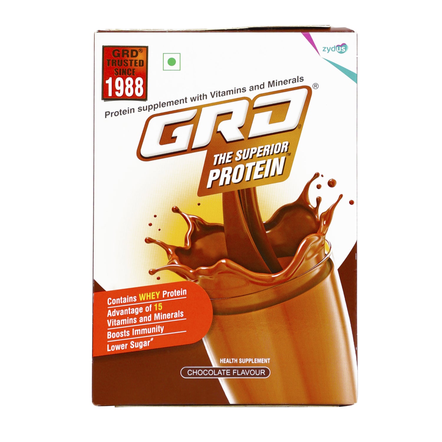 GRD Superior  Protein Powder for Adults with 15 Essential Micronutrients To Support Strength, Muscle Growth & Repair, Your Whey To Wellness (400 g ) - Chocolate