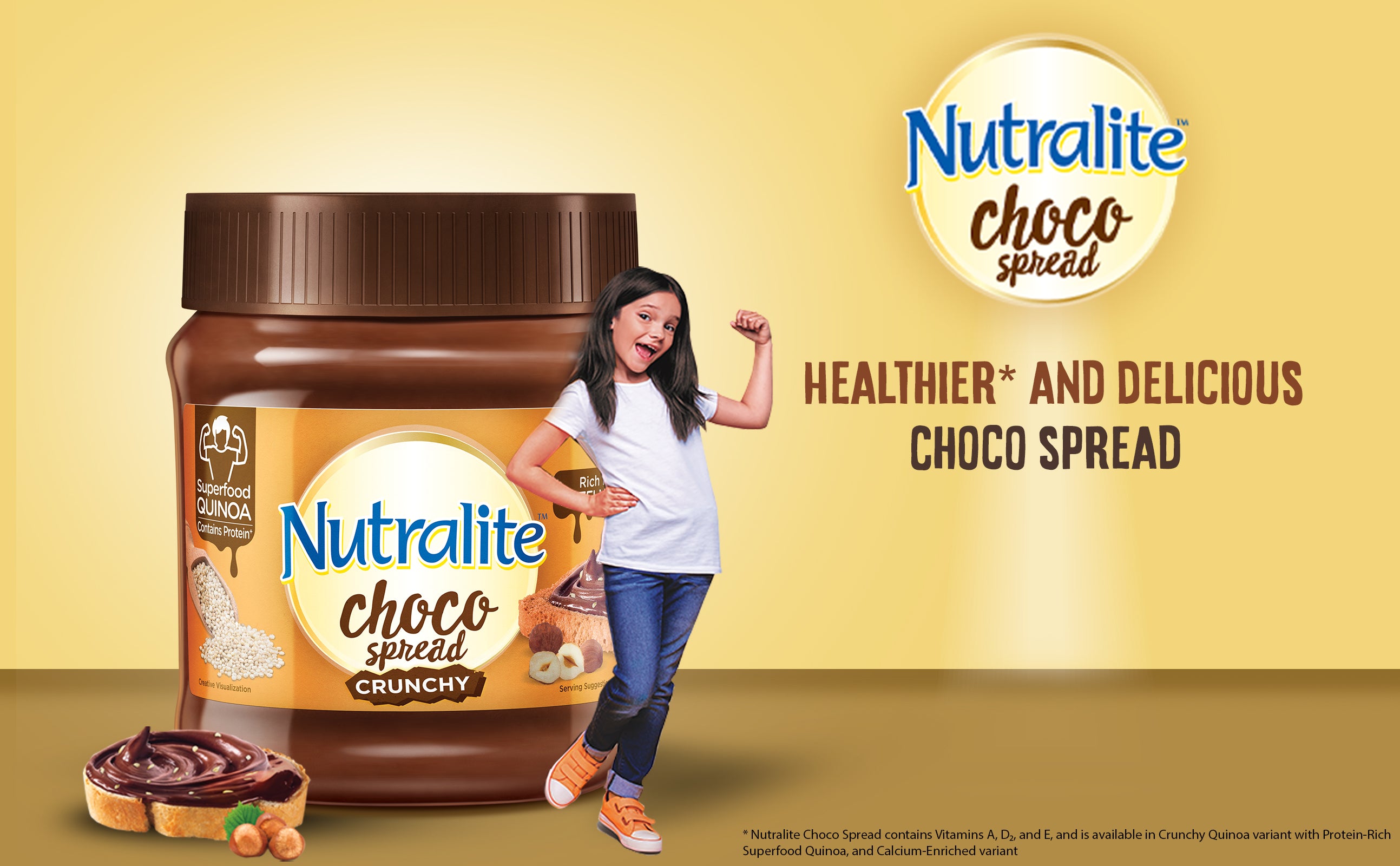 Nutralite Choco Spread Crunchy 275g| With Protein-Rich Quinoa