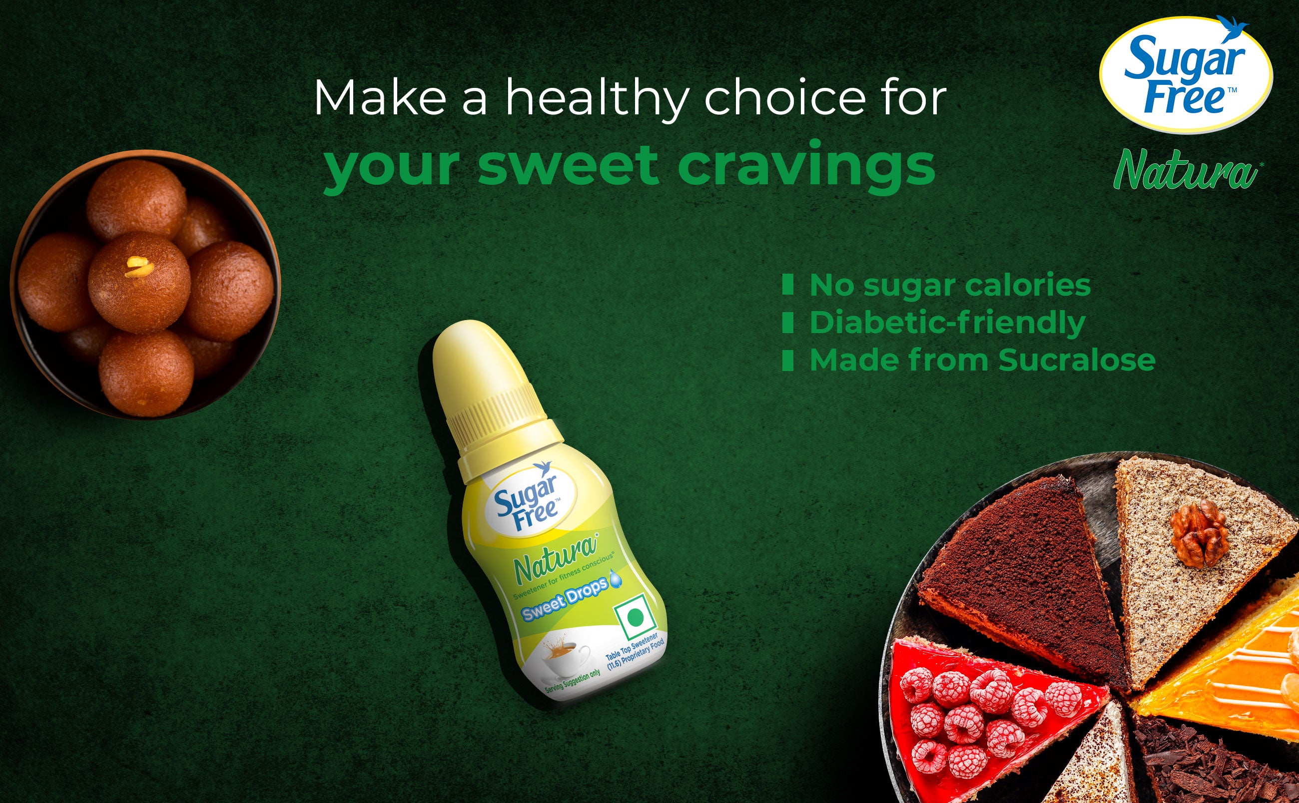 Sugar Free Natura, Drops 10ml | Equivalent to Sweetness from 1Kg