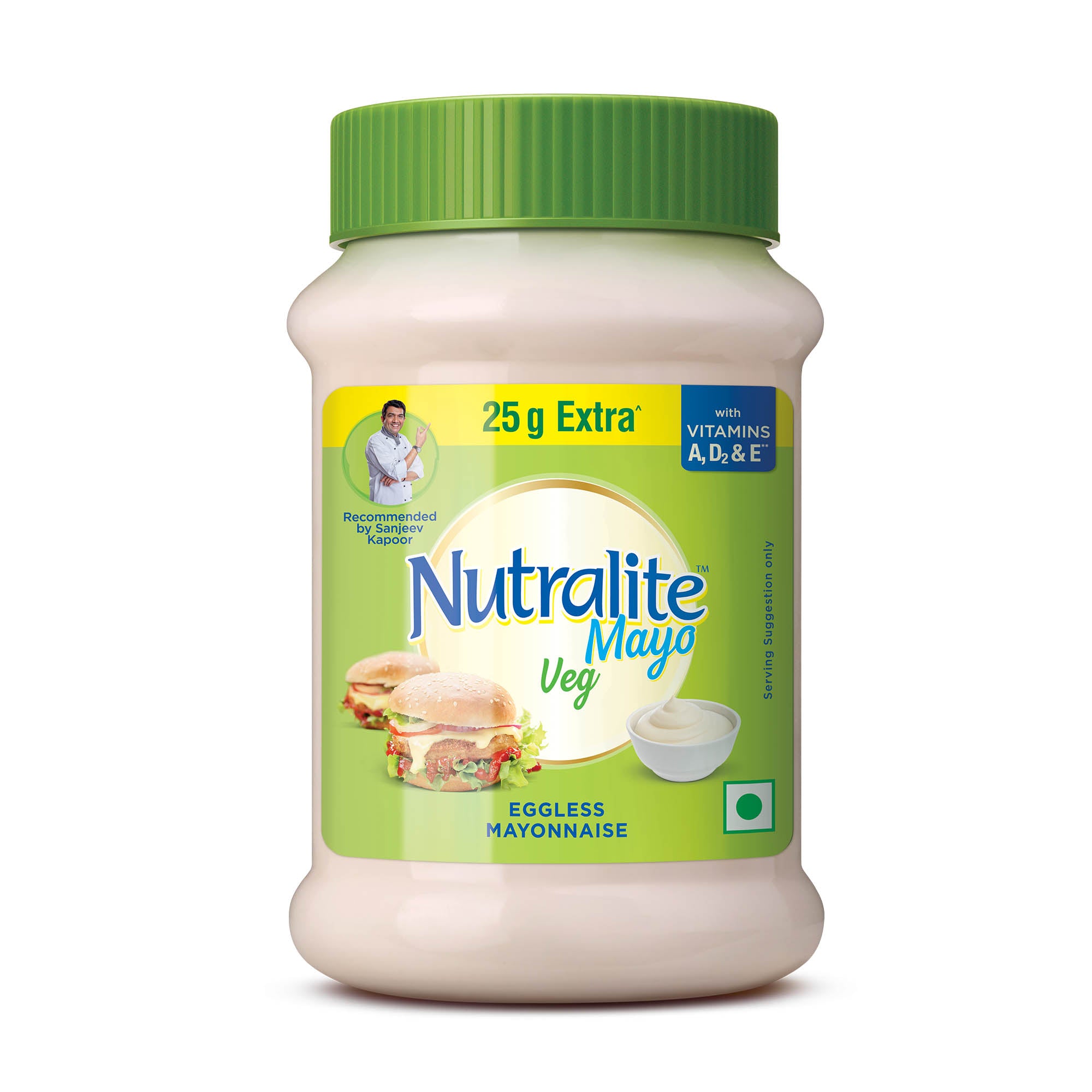 Nutralite Veg Mayo 300 Gm (275 G With 25 G Extra)| Eggless Mayonnaise |Enriched With Vitamins A, D2, And E| Creamy & Cheesy Veg Mayonnaise| Easy To Scoop & Spread