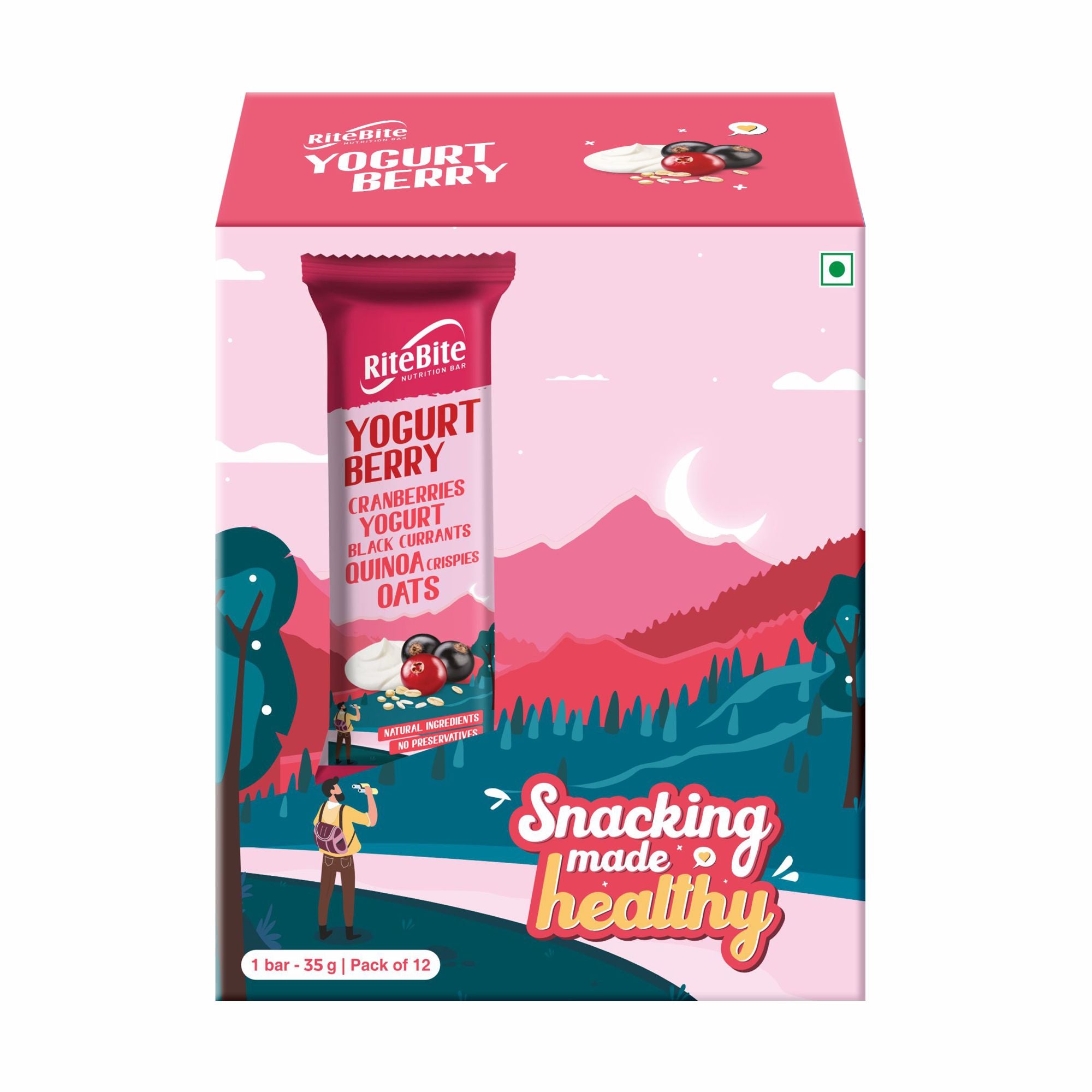 RiteBite Yogurt Berry Bar (Pack of 12)