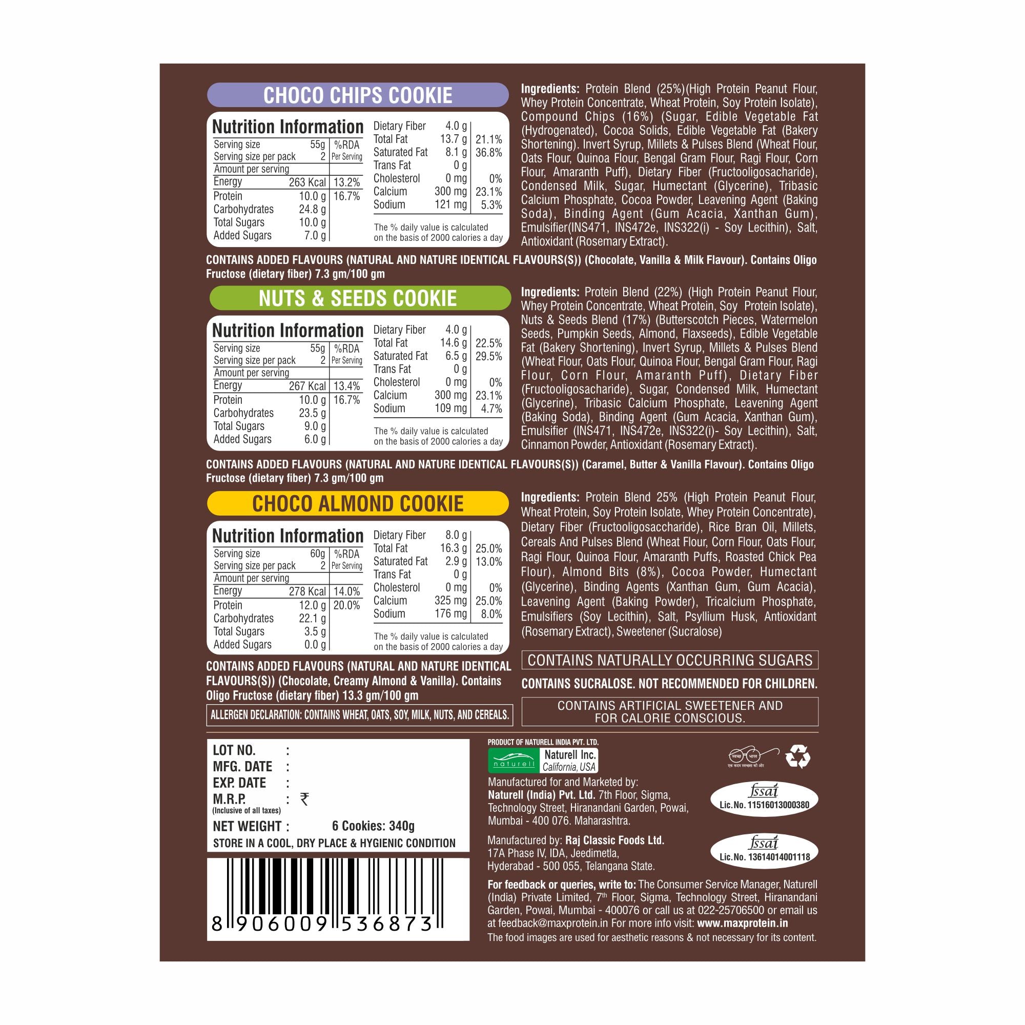 Max Protein Assorted - Cookies (Pack of 6)