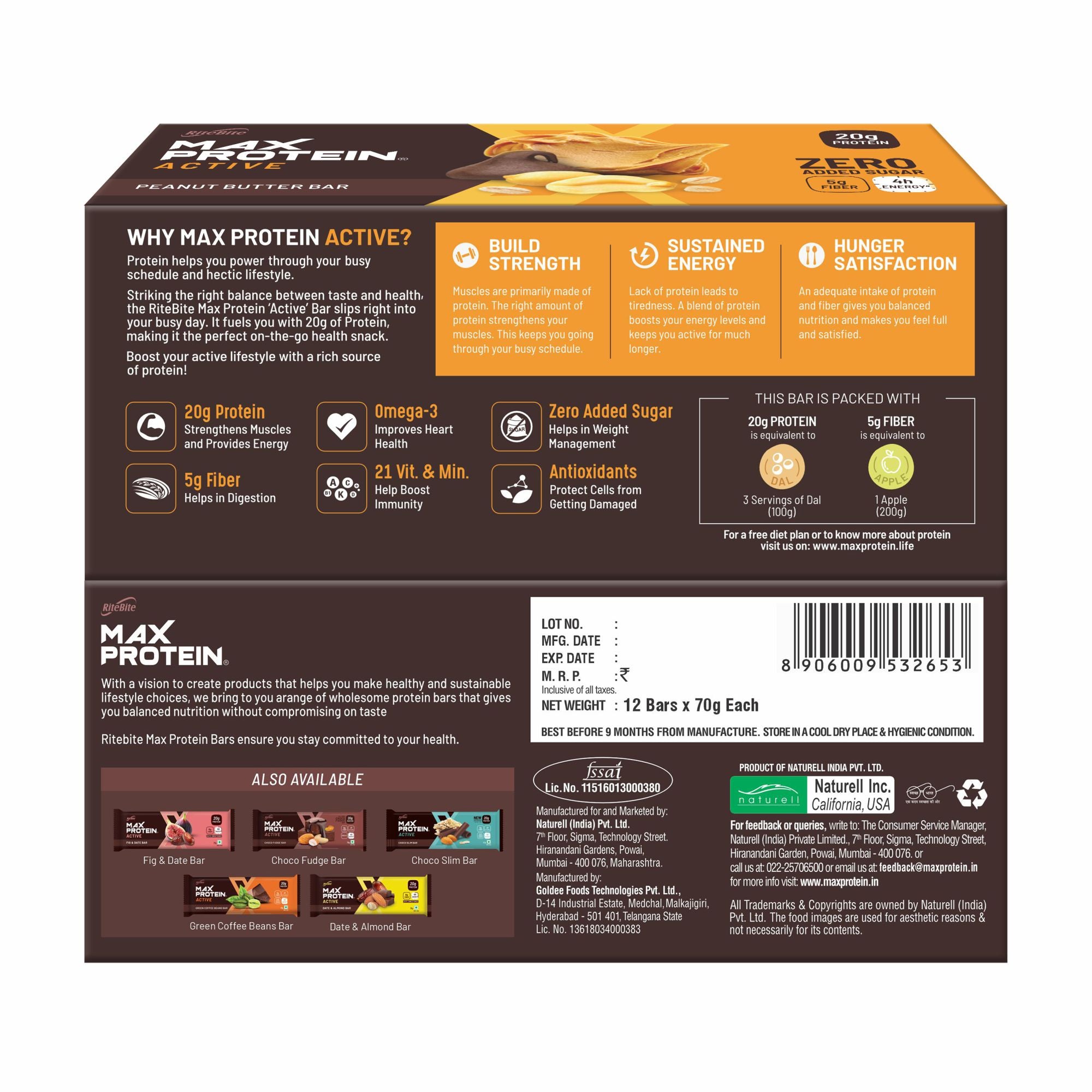 Max Protein Active Peanut Butter  (Pack of 12)