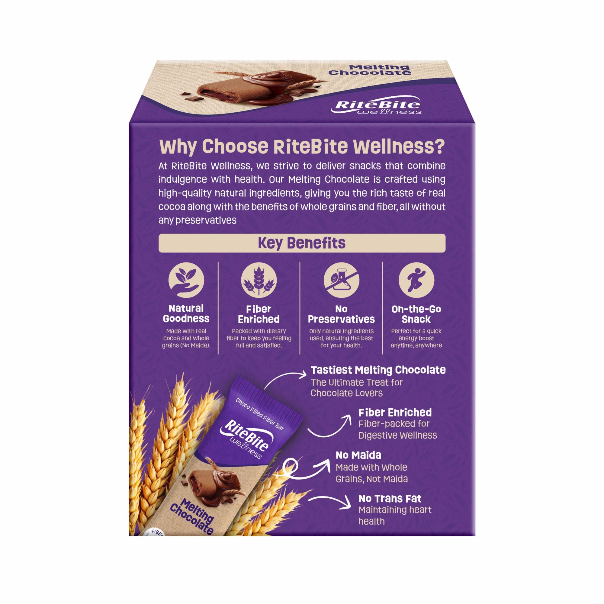 RiteBite Wellness Melting Chocolate Bar (Pack of 12)