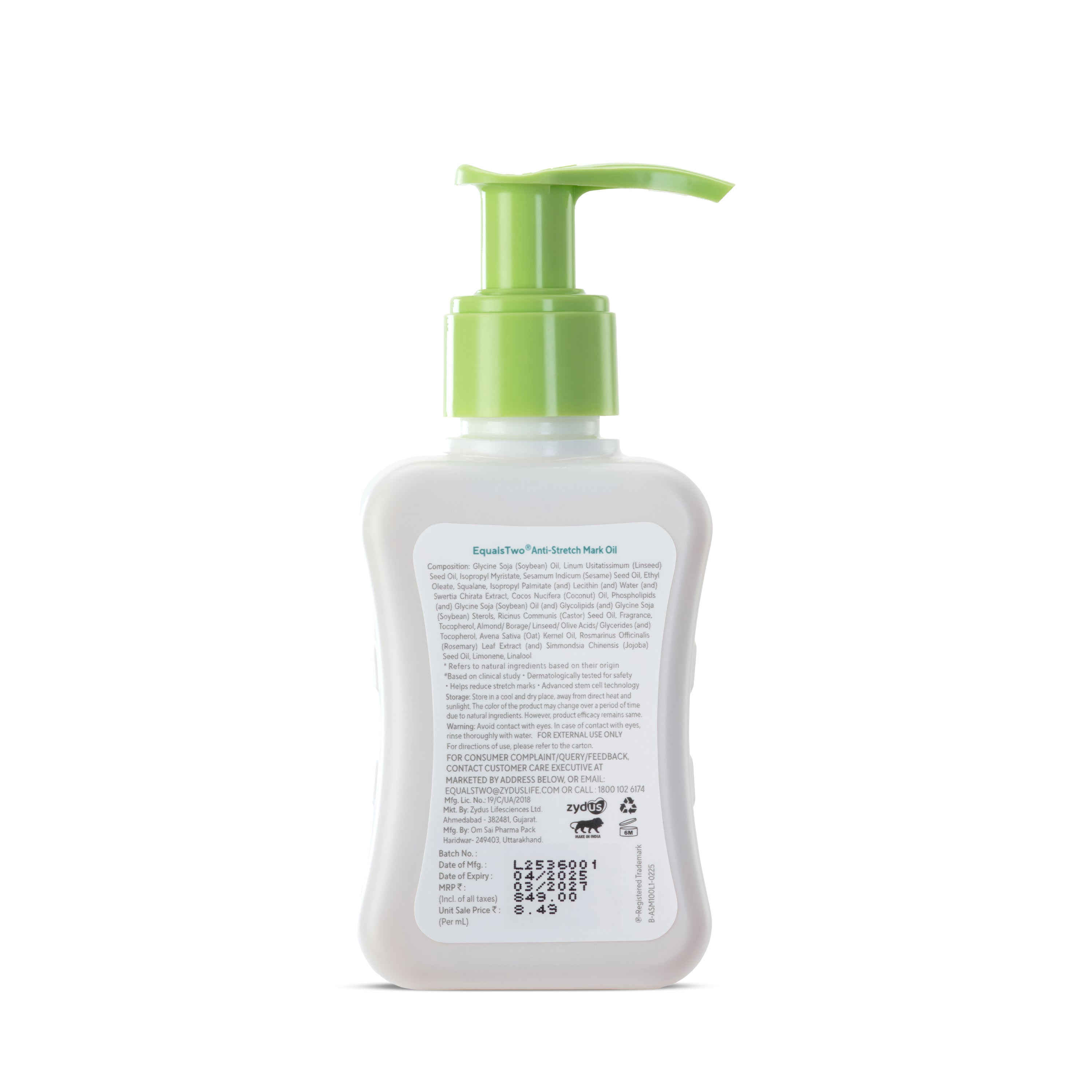 EqualsTwo Anti Stretch Mark Oil (100 ml, Carton)