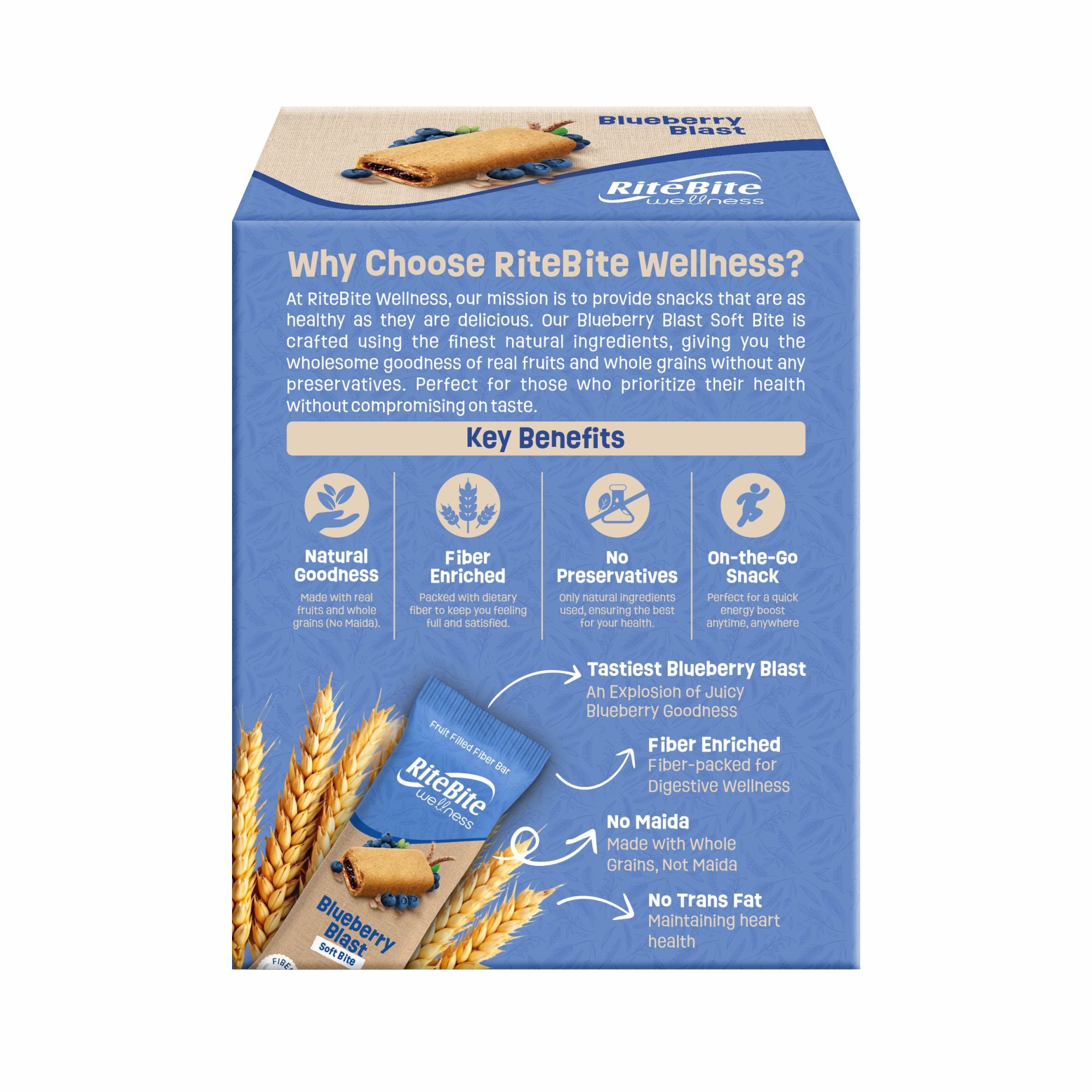 RiteBite Wellness Blueberry Blast Bar (Pack of 12)