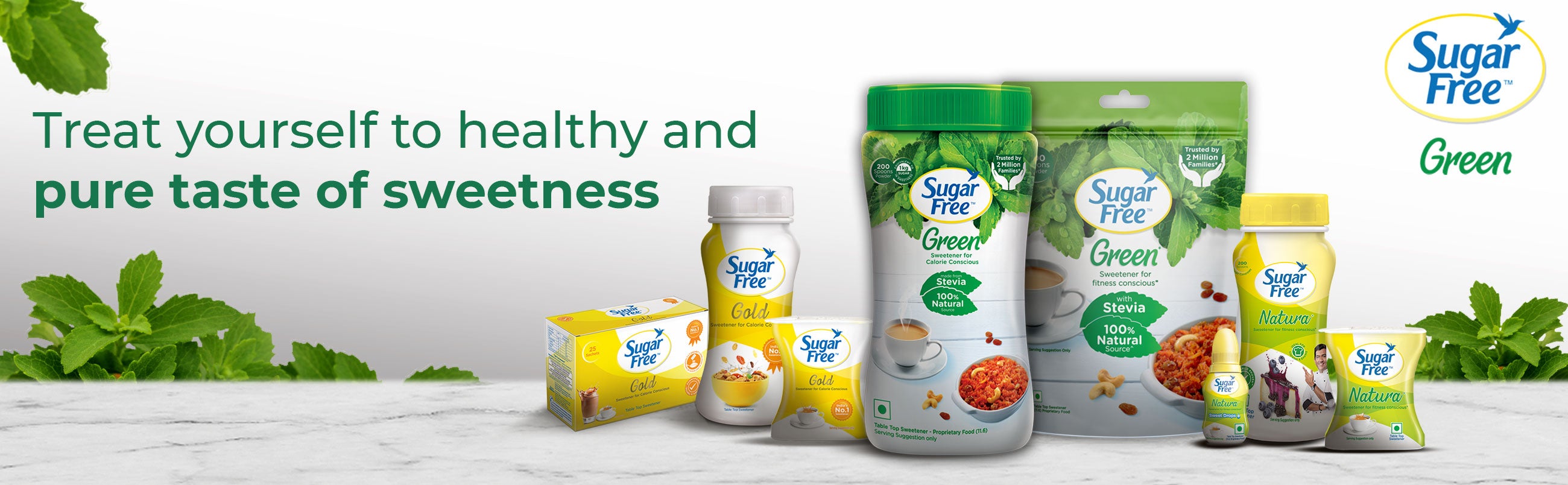 Sugar Free Green Stevia Pouch 400 g |100% Plant based Natural