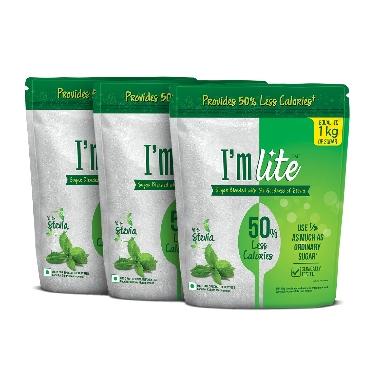 I'm lite 50% less calories sugar pack of 3-500g x 3 pouch