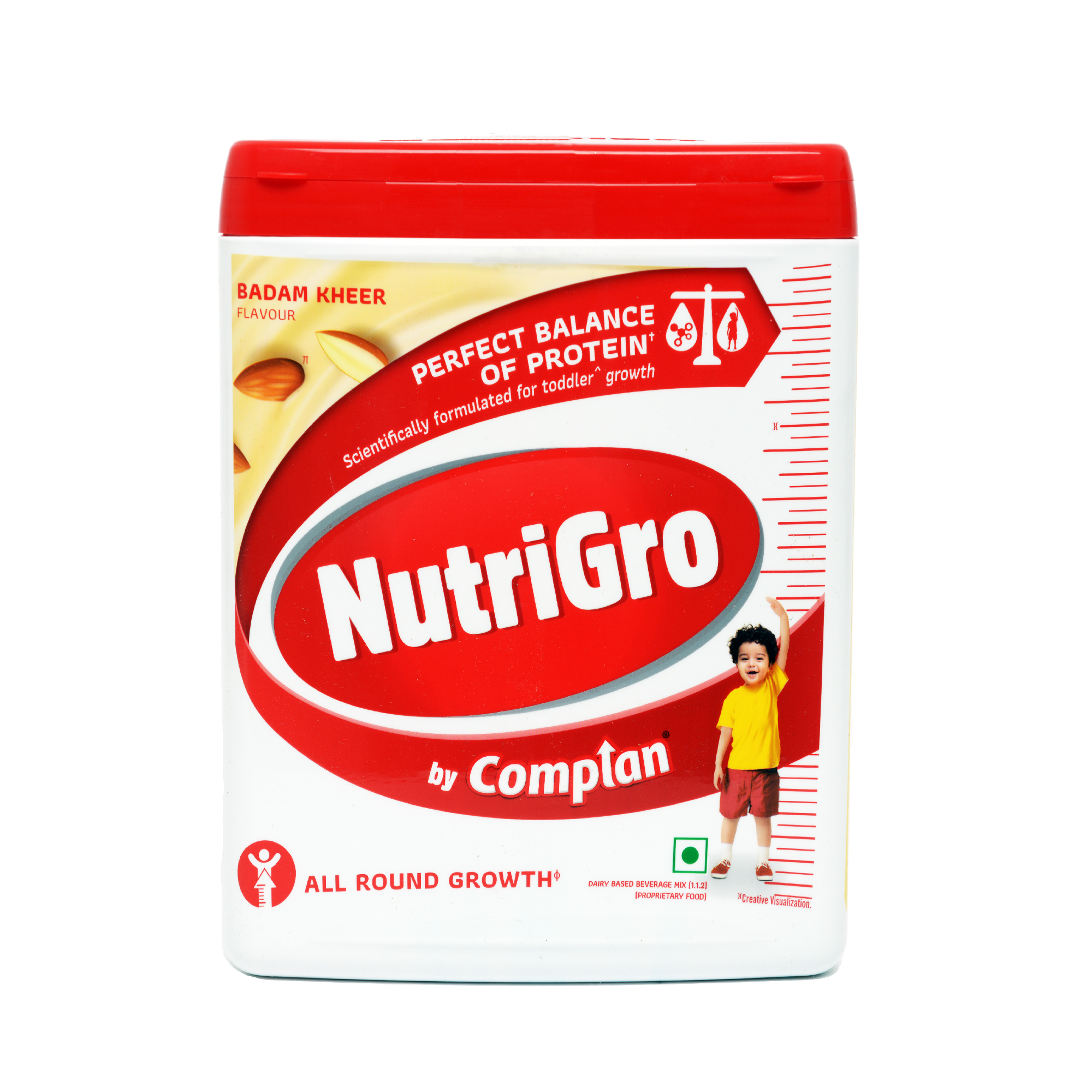 Nutrigro By Complan Tasty Nutritious Drink Powder for Kids (2 to 6 years), Milk Protein Based Drink with 33 Essential Vitamins and Minerals for Child's Growth (400g Jar) - Badam Kheer