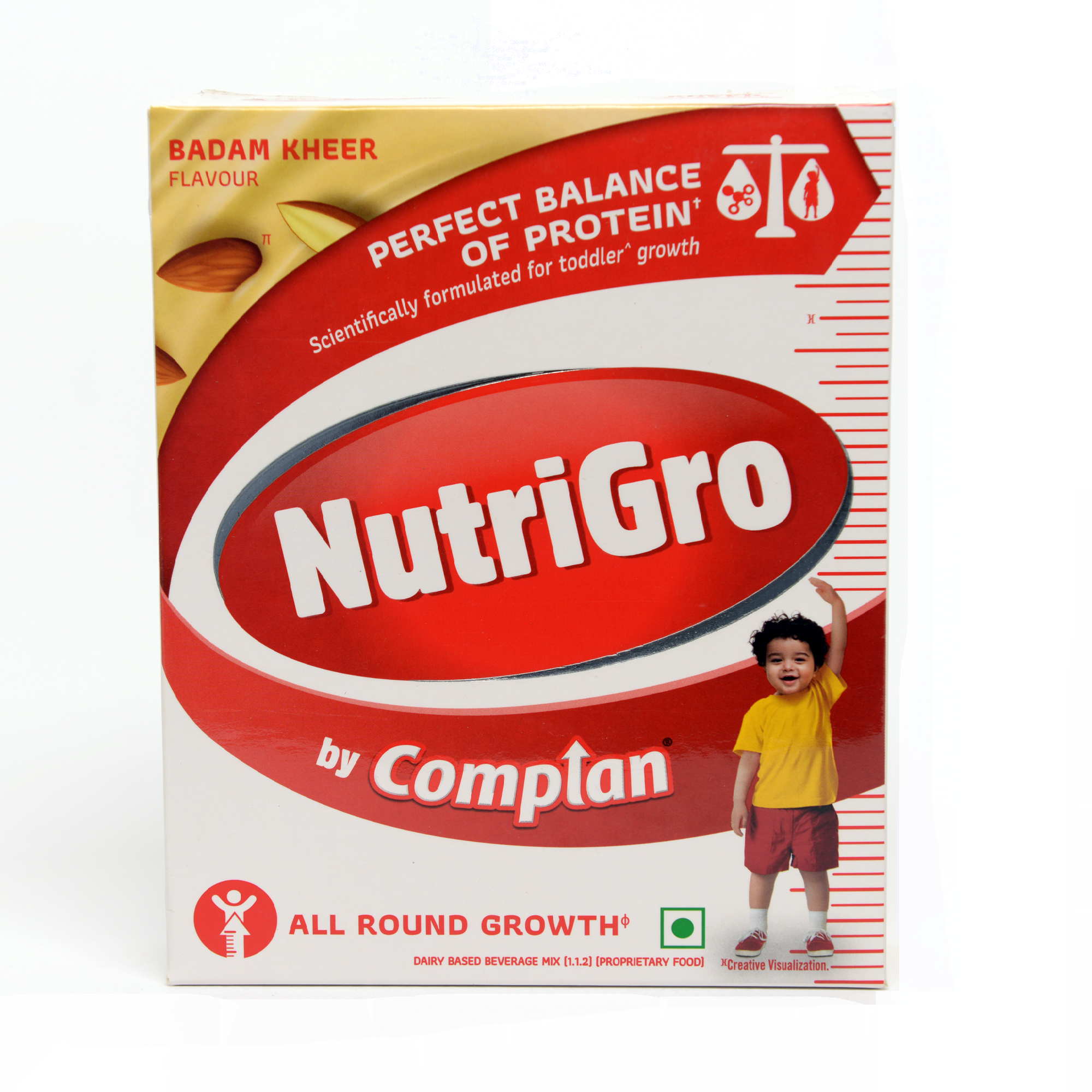 Nutrigro By Complan Tasty Nutritious Drink Powder for Kids (2 to 6 years), Milk Protein Based Drink with 33 Essential Vitamins and Minerals for Child's Growth (200g Carton) - Badam Kheer