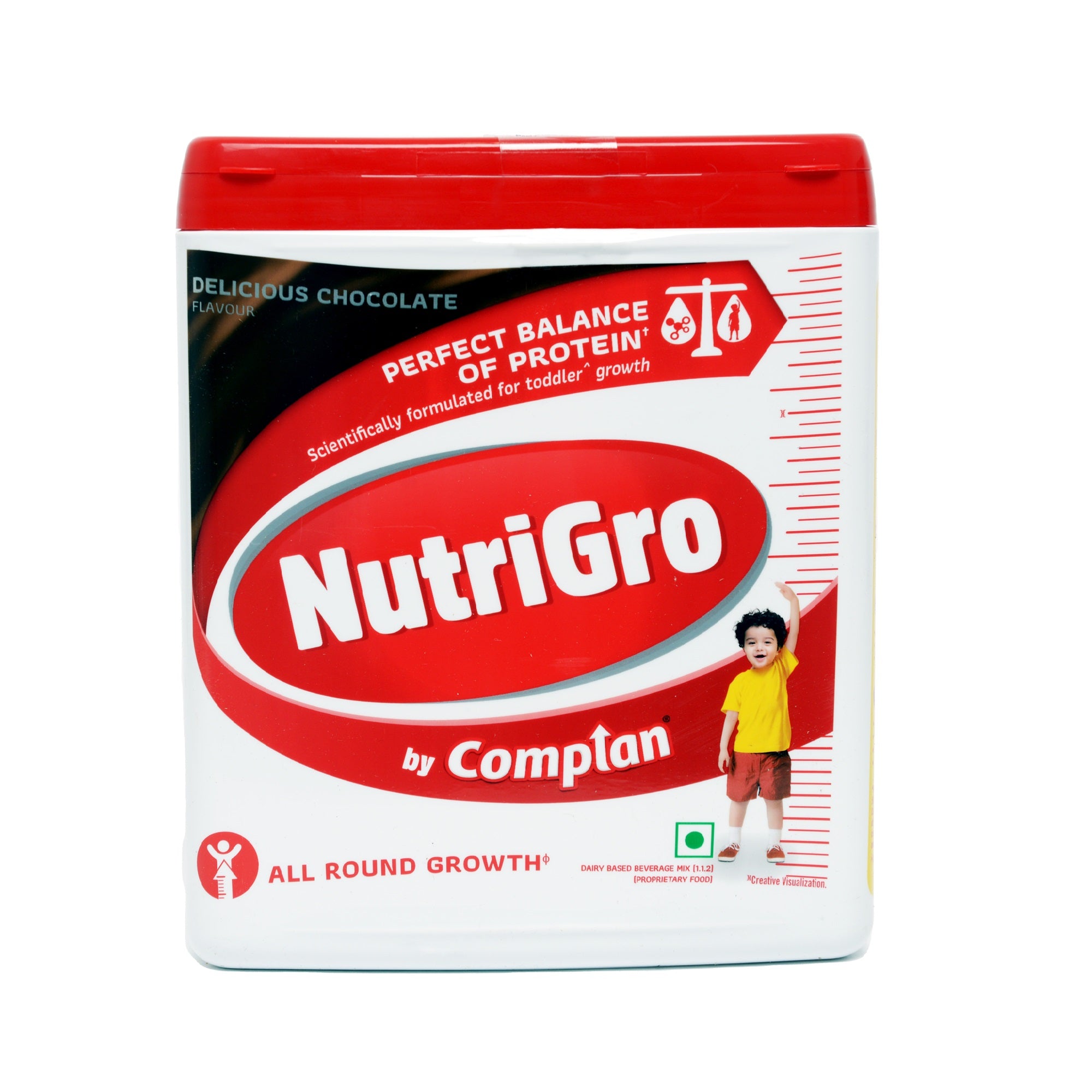 Nutrigro By Complan Tasty Nutritious Drink Powder for Kids (2 to 6 years), Milk Protein Based Drink with 33 Essential Vitamins and Minerals for Child's Growth (400g Jar) - Delicious Chocolate