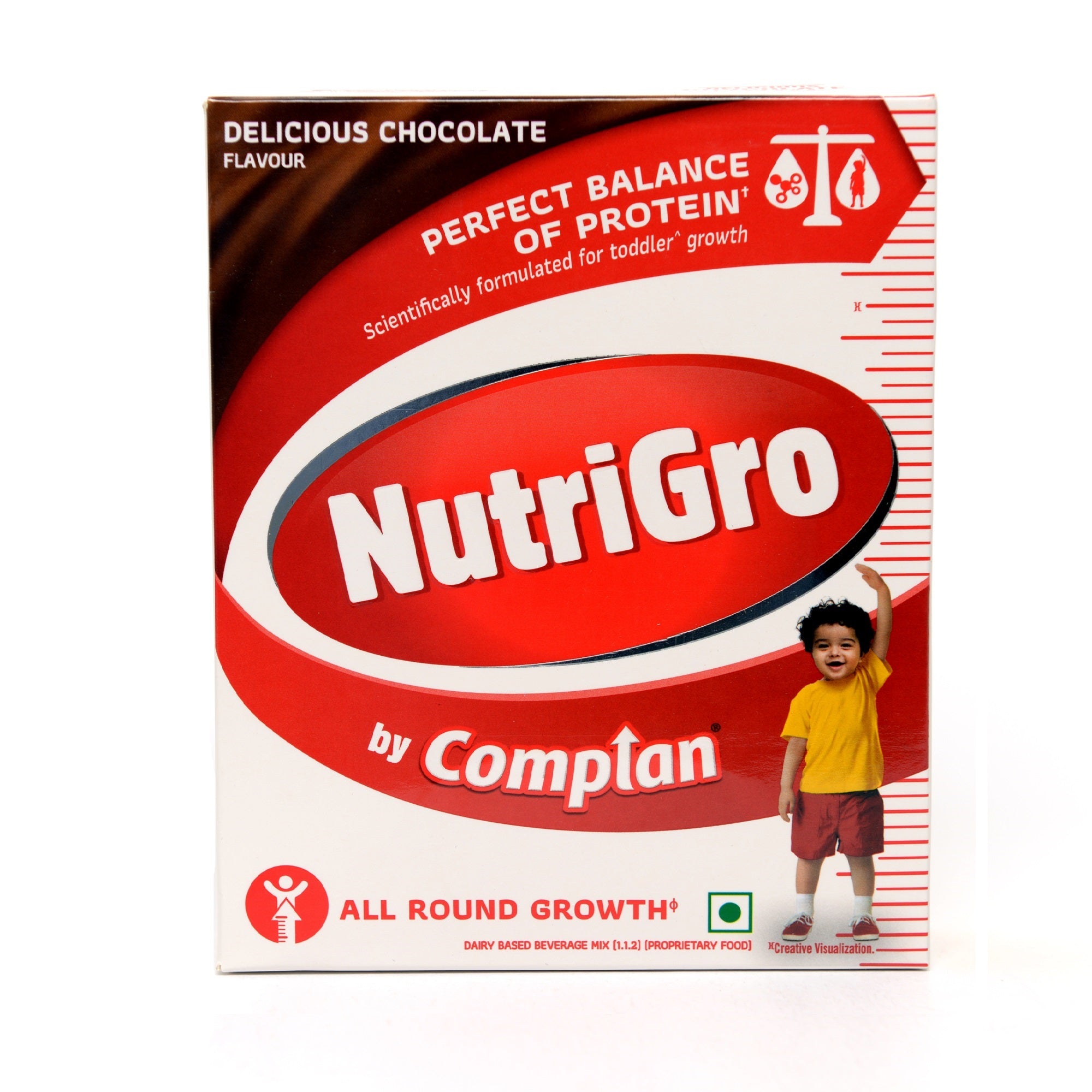 Nutrigro By Complan Tasty Nutritious Drink Powder for Kids (2 to 6 years), Milk Protein Based Drink with 33 Essential Vitamins and Minerals for Child's Growth (200g Carton) - Delicious Chocolate