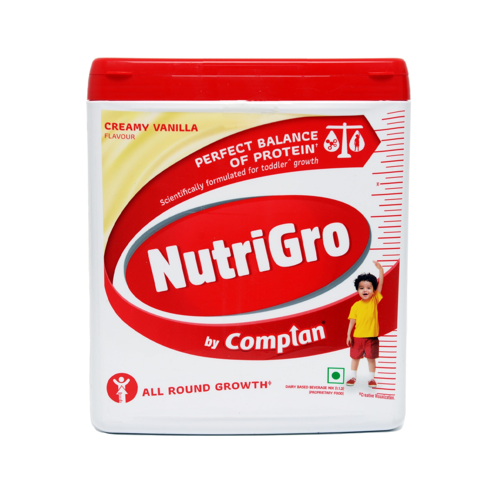 Nutrigro By Complan Tasty Nutritious Drink Powder for Kids (2 to 6 years), Milk Protein Based Drink with 33 Essential Vitamins and Minerals for Child's Growth (400g Jar) - Creamy Vanilla