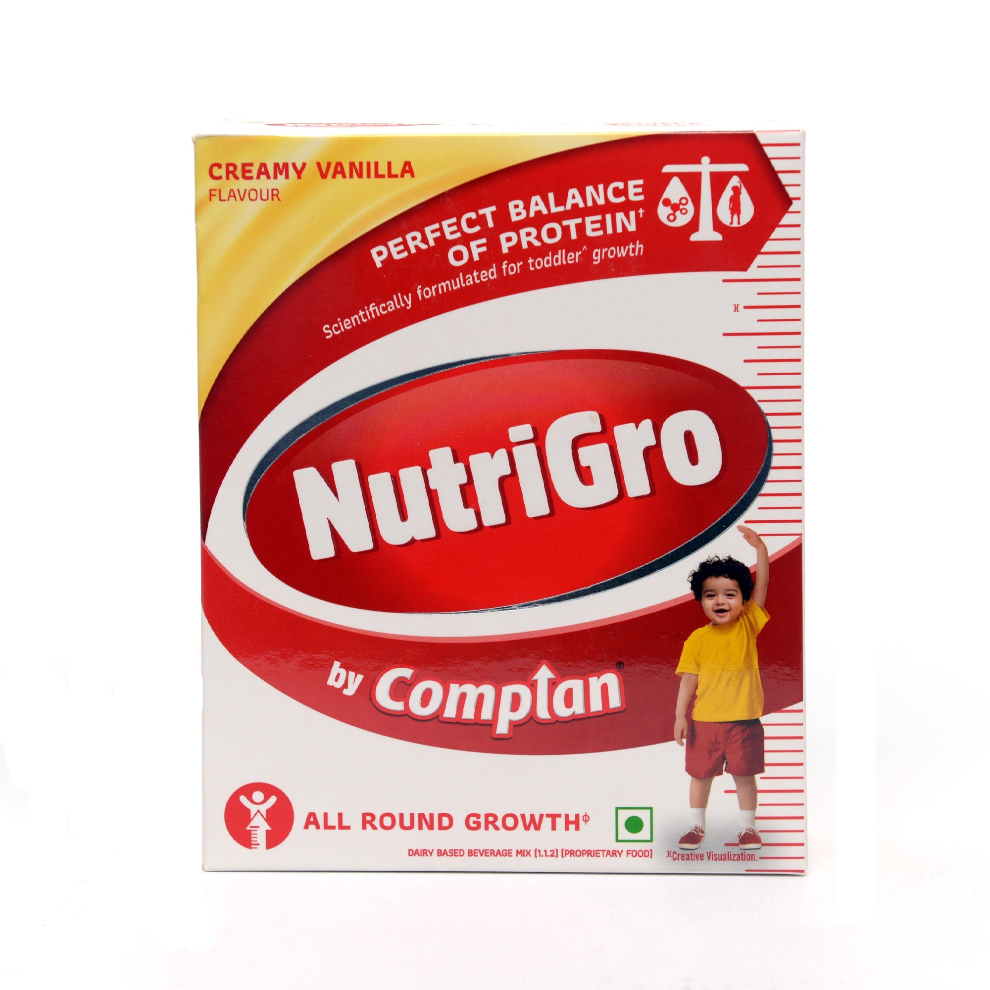 Nutrigro By Complan Tasty Nutritious Drink Powder for Kids (2 to 6 years), Milk Protein Based Drink with 33 Essential Vitamins and Minerals for Child's Growth (200g Carton) - Creamy Vanilla