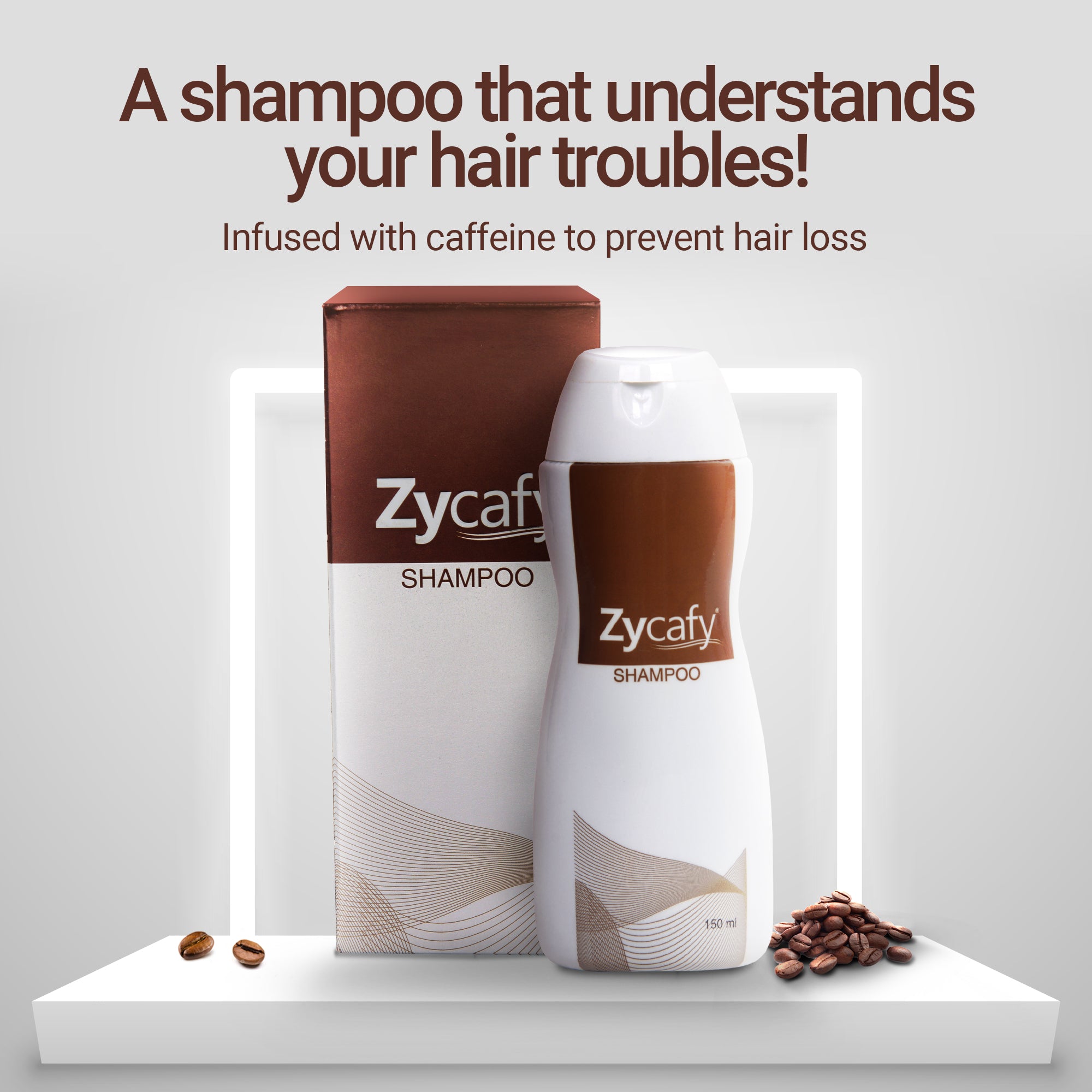 Zycafy Anti Hair Fall Shampoo with Niacinamide, Wheat Protein, Menthol, Zinc, and Vitamin E | Strengthens and Nourishes Hair, Cleanses Scalp and Blocks DHT| Suitable for All Hair Types| For Men and Women | 150 ml
