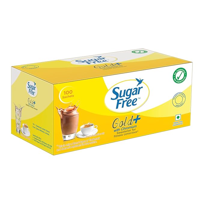 Sugar Free Gold+, 100 Sachets | India's No.1 Sweetner| Sweet like Sugar with Low Calories| Scientifically Proven & Tested